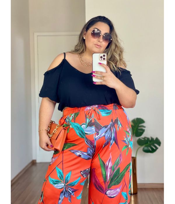Calça Pantalona Floral - naif